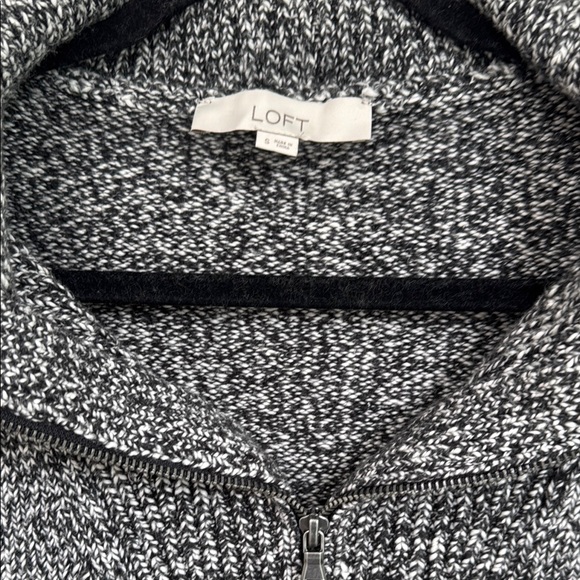 LOFT Half Zip Black and White SweaterSize Small - Picture 3 of 9